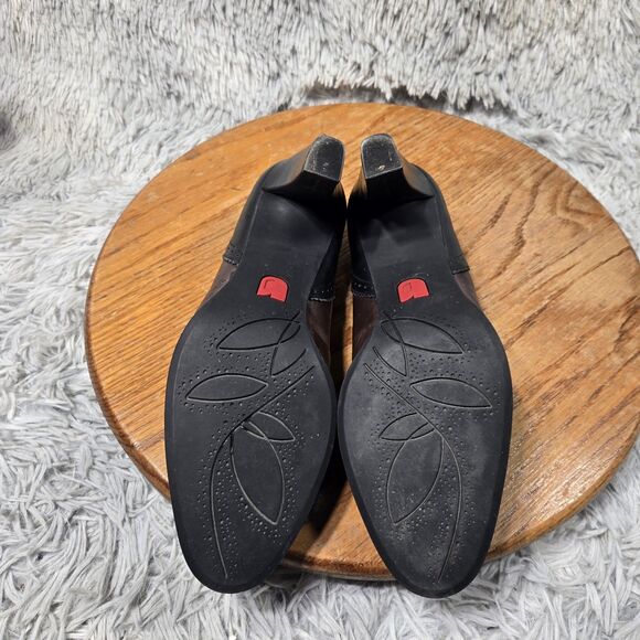 Umberto Raffini Womens Size 8-9/ 9.8 Inch Black Leather Slip On Pumps Shoes READ - Picture 6 of 9